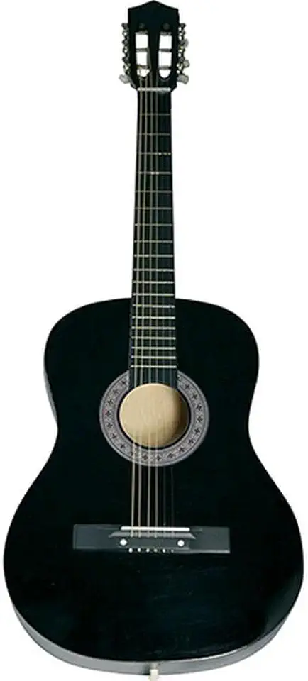 Violão Acústico Tradicional para Iniciantes, 6 Cordas de Aço, Preto, 38", Madeira Birch/Basswood