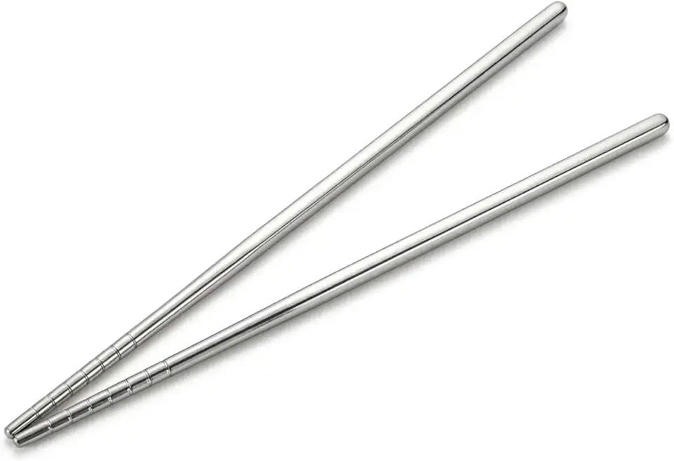 Hashi Inox 23 cm Reutilizável | Kits Hashis Aço Inoxidável | Pauzinhos de Cozinha de Inox | Sashimi | Noodles | Hashi Sustentável | Culinária Oriental | Hashi de Metal (1)
