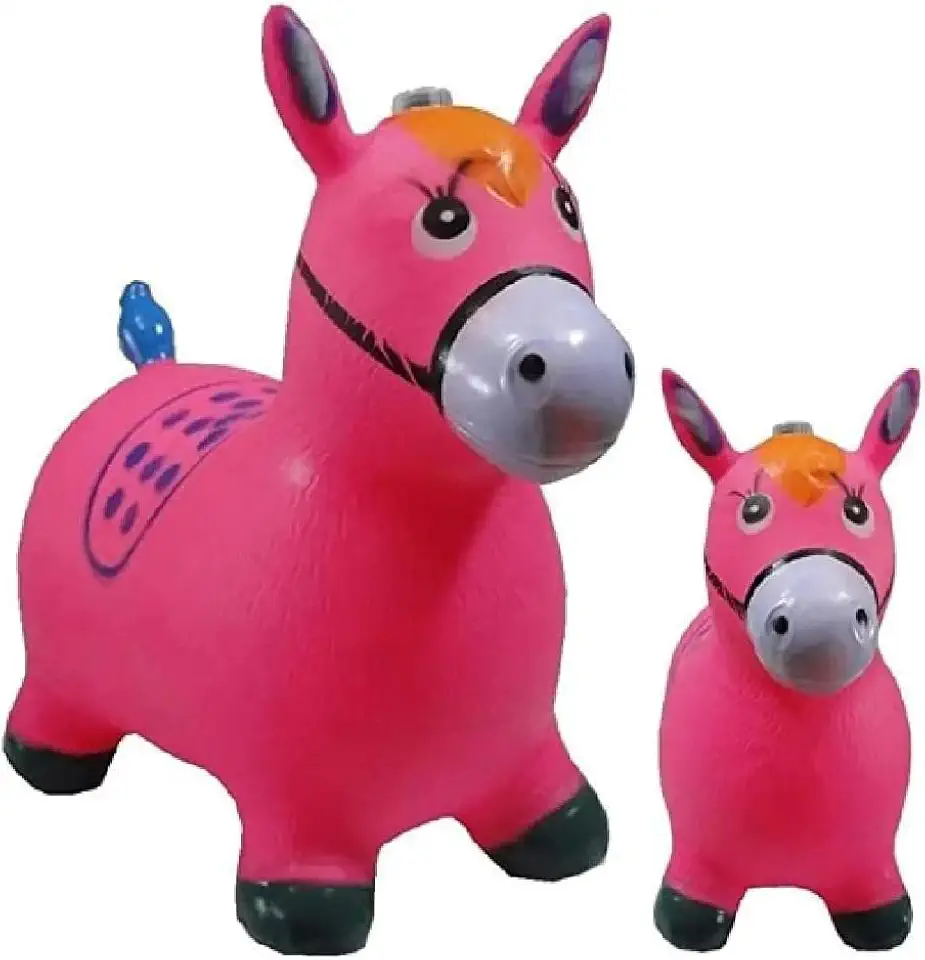 Brinquedo Cavalinho Inflável Upa Upa Pula Pula Infantil com Som e Luzes Equilíbrio e Coordenação Motora até 54kg para Meninos e Meninas Idade 1 a 6 anos Antiderrapante Resistente (ROSA)