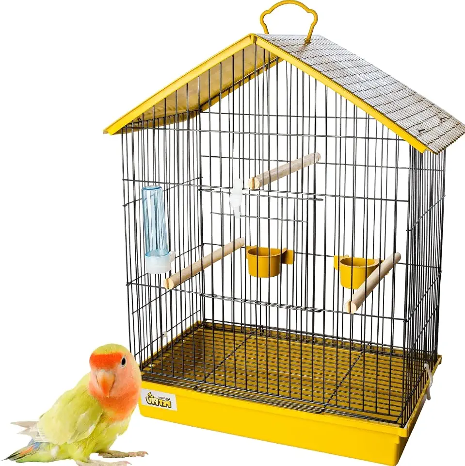 Gaiola Calopsita Viveiro Para Pássaros Grande Reforçado (Amarelo)