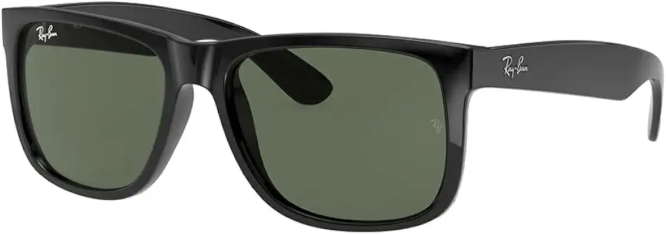 Óculos de Sol Ray-Ban Justin 0RB4165L 601/71 Tam 55 / Preto - Lentes Verde Escuro