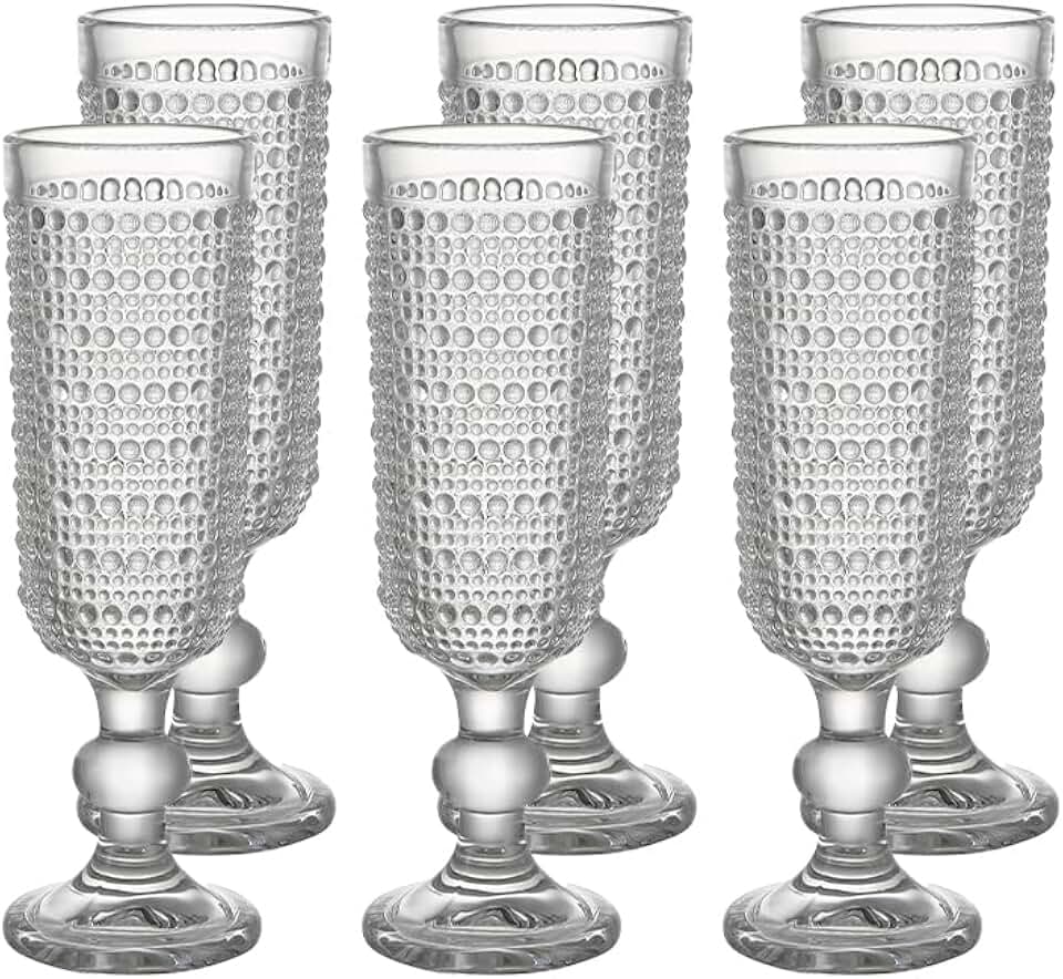 Haus Concept - Conjunto de 6 Peças Taças para Espumante Esfera Vidro 150ml - Cristal