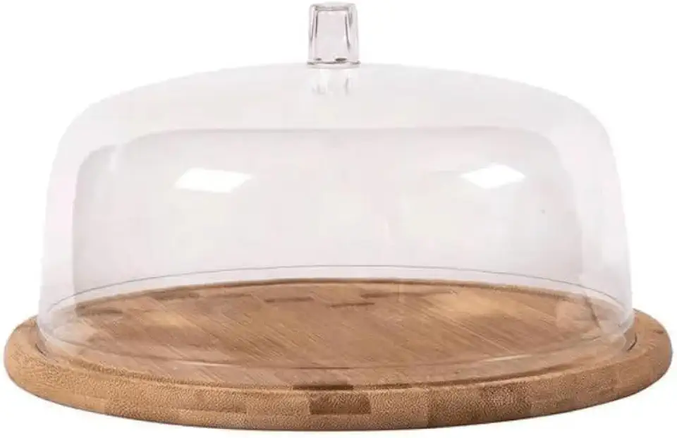 Ou Boleira Plana 27,5cm com Cúpula Transparente Linha Sense