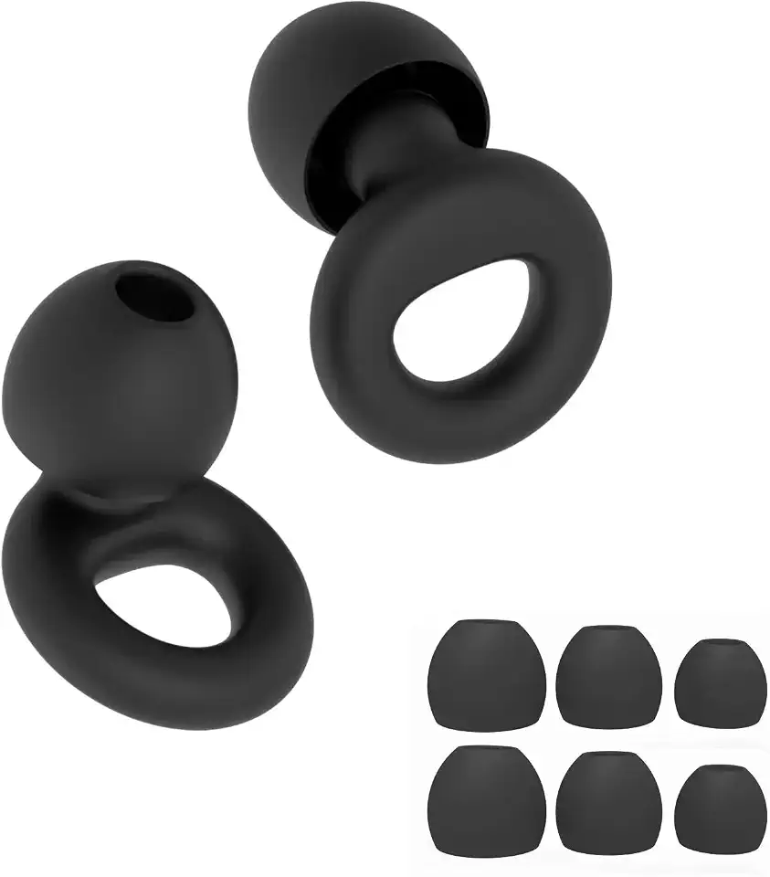 Abafador de Ruídos Macio Para Autismo e Dormir Tampão De Ouvido Protetor Auricular - 4 Tamanhos Silicone Reutilizável Circular Premium (Preto, Tamanho único)
