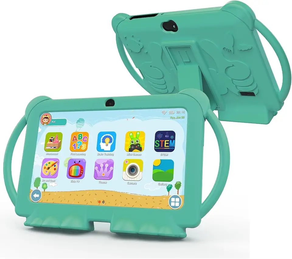Tablet infantil, tablet de 7 polegadas para crianças, 4 GB + 32 GB, suporta expansão de 1 TB, Android pré-instalado, controle parental, educação infantil, tablets para crianças pequenas com câmera