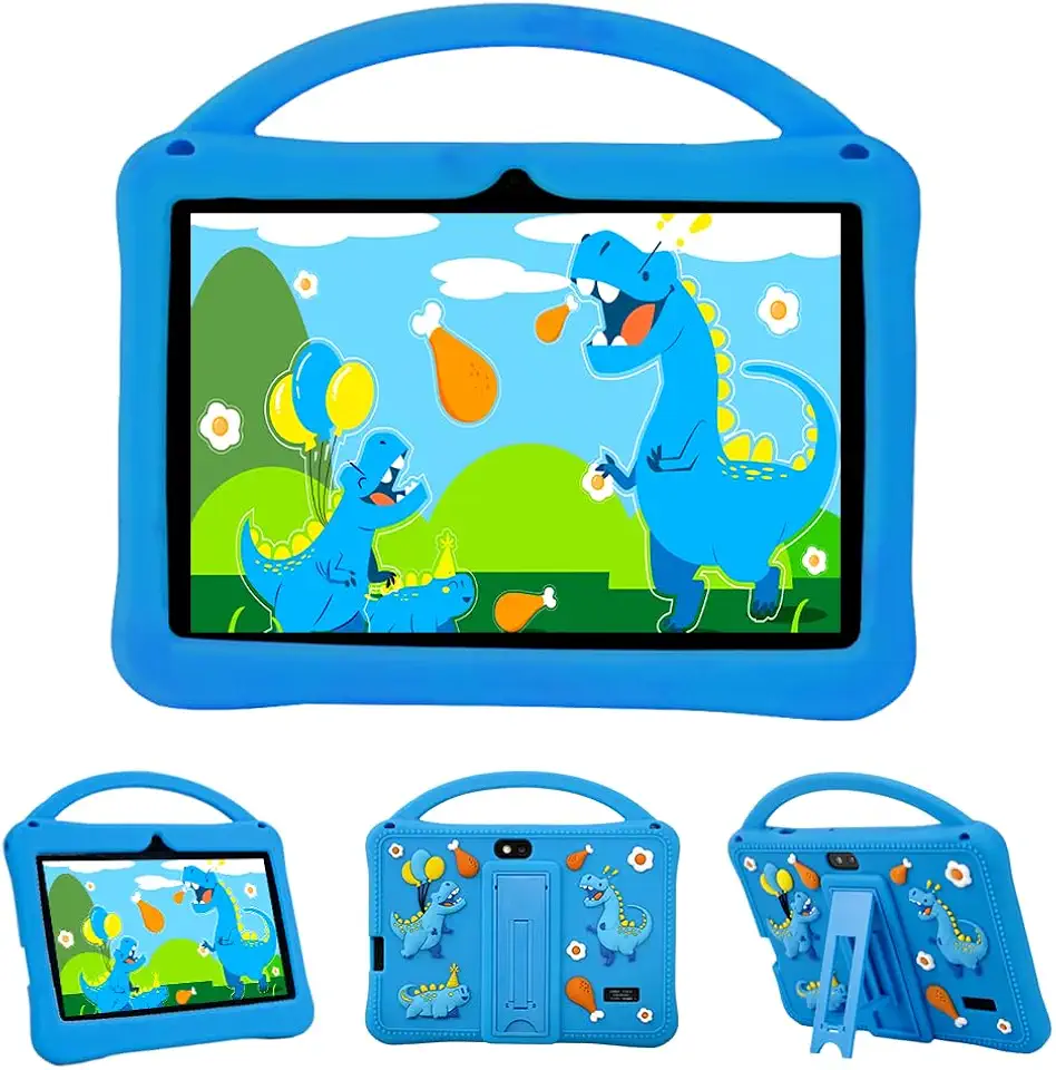 Veidoo Tablets Android de 7 polegadas para crianças, 2 GB de RAM, 32 GB de ROM, aplicativos aiwawa, controle dos pais, jogos educativos, WiFi, câmera dupla, capa de silicone (azul)