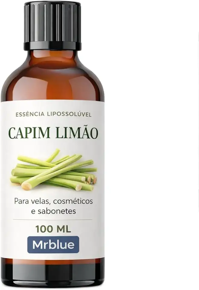 Essência Lipossoluvel de Capim Limão para Velas Aromáticas 100ml - MRBlue