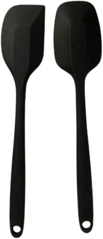 Kit 2 Espátulas de Silicone Multiuso Grande Utensílio de Cozinha (Preto)
