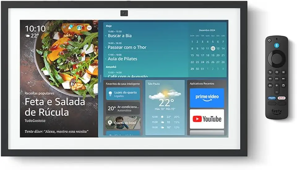 Echo Show 15 (Geração mais recente) | Smart display Full HD de 15,6” com Alexa, experiência Fire TV e controle remoto por voz