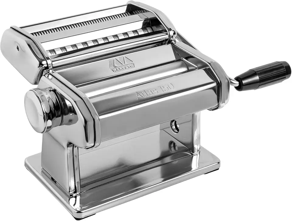 MARCATO Feito na Itália Atlas 150 Classic Manual Massa Machine, aço cromado. Faz lasanha, fettuccine e tagliolini.