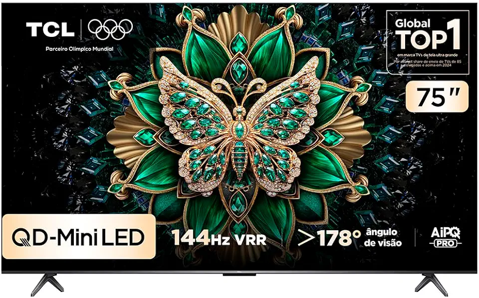 Smart TV TCL 75 Polegadas QLED Mini LED 4K C6K WiFi Bluetooth Google TV 4 HDMI 144Hz HDR10+ 75C6K