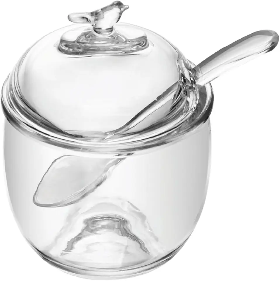 WOLFF - Açucareiro com Colher e Tampa Bird 150ml Cristal Ecológico