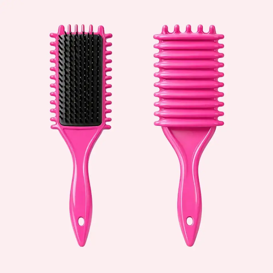 Escova de Fitagem Cabelos Ondulados Cacheados Crespos Desembaraça sem Quebrar Transição Capilar Define Cachos Anti Frizz Uso Diário ou Profissional Efeito Salão Cores Sortidas Premium