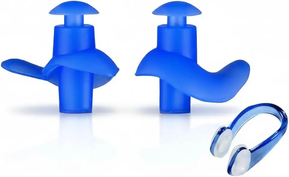 Kit Protetor Auricular Moldado + Clipe Nasal para Natação, Piscina, Hidroginástica, Unissex – Tampão de Ouvido Reutilizável, Protetor de Ouvido, Conforto Extremo, Vedação Anti-Água, Ideal para Treinos e Lazer Aquático