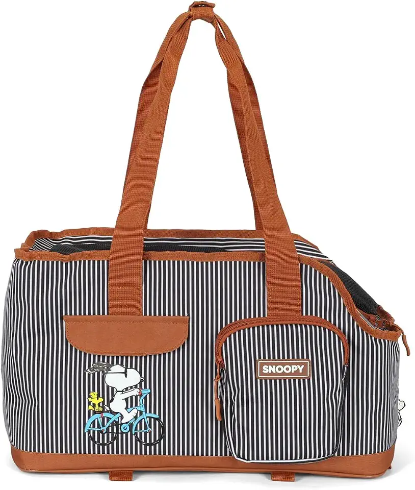 Bolsa de Transporte Up4You Listrada Marrom para Cães e Gatos 43 x 25 x 20 cm