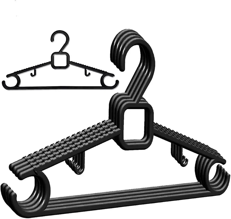 Kit 60 Cabides Adulto Preto Luxo Premium Reforçado