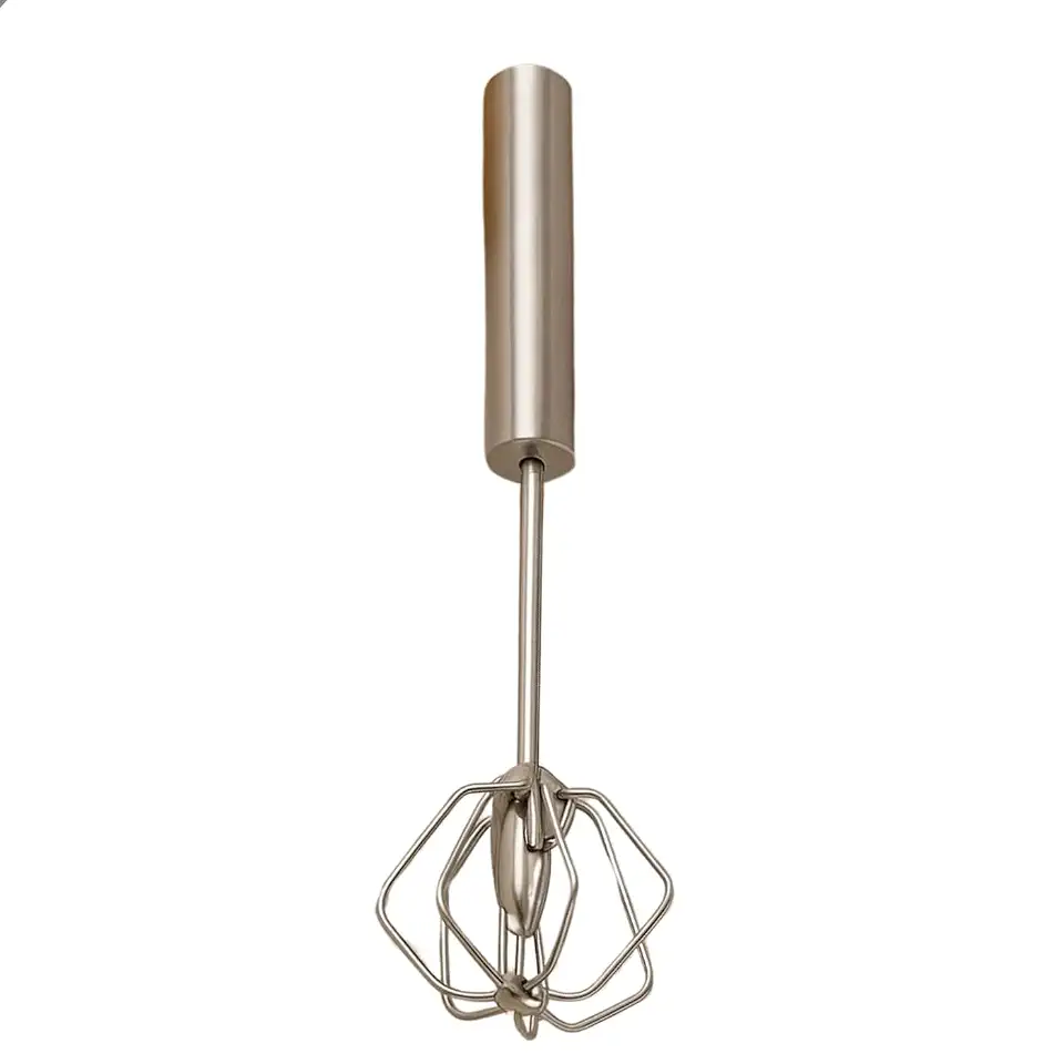 Fuê Mixer Batedor Manual Semi Automático Aço Inox Versátil Para Misturar Bater Mexer Ovos Leite Whey Vitamina Café Coquetel