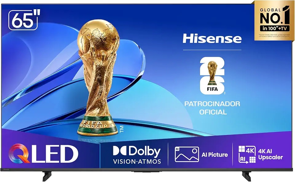 Hisense Smart TV UHD 4K QLED 65" Polegadas 65Q6QV com HDR10+, Dolby Atmos, Sports Mode, Game Mode Plus e Compatível com Alexa