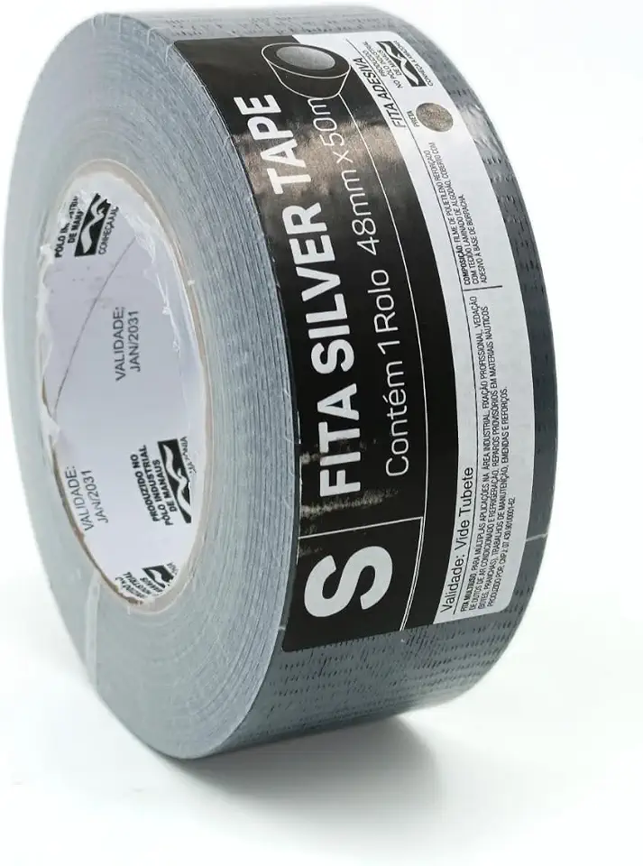 Fita Adesiva Multiuso Silver Tape Preta, 48mm x 50m - Tack Tape