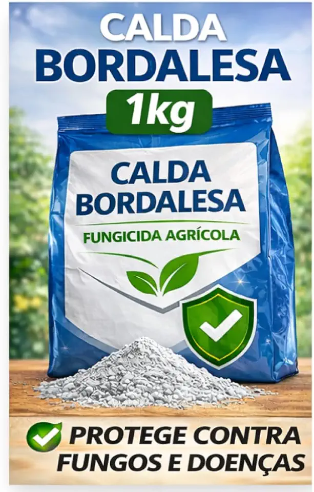 Calda Bordalesa Fungicida Natural Plantas Controle Fungos Ferrugem Hortas Pomares Rende 100 litros