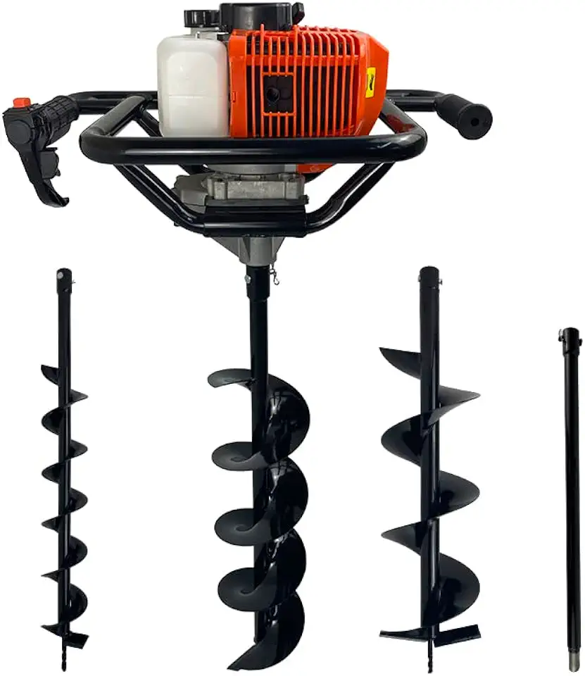 Perfurador de Solo a Gasolina 52cc 2,5HP com 3 Brocas + Extensão 60cm Carbon Fak