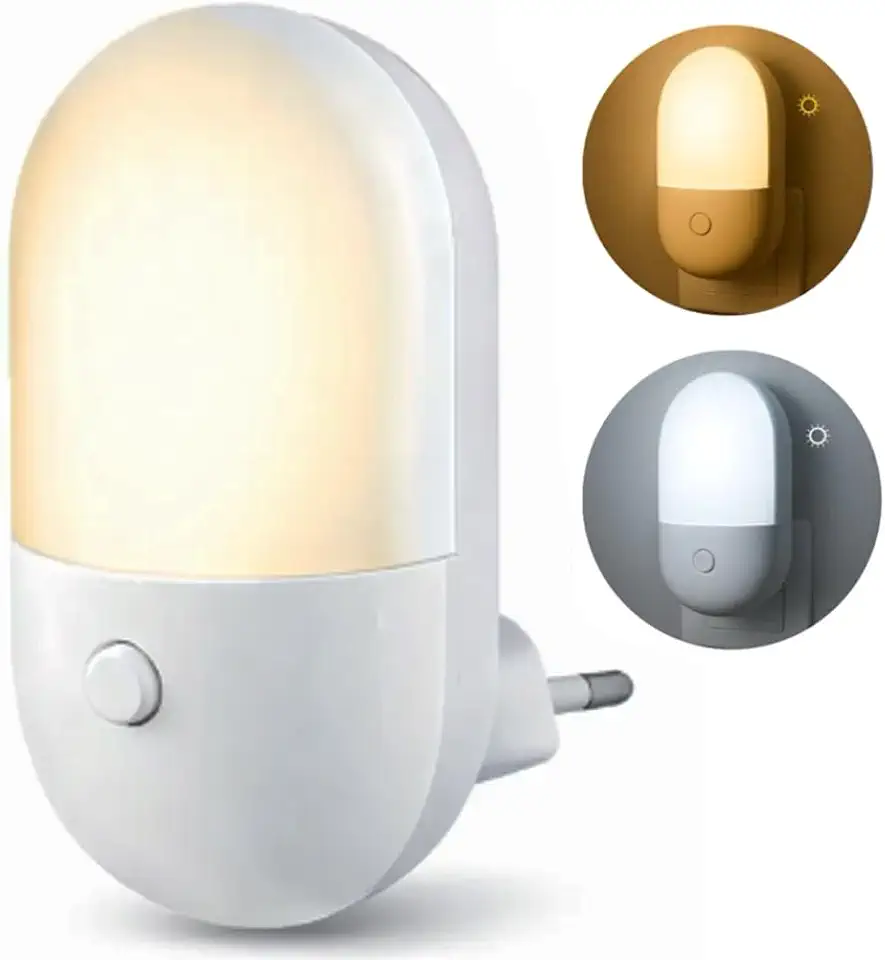Mini Abajur de Tomada LED Bivolt Luz Noturna para Quarto Infantil – Luminária Suave e Confortável 0,4W