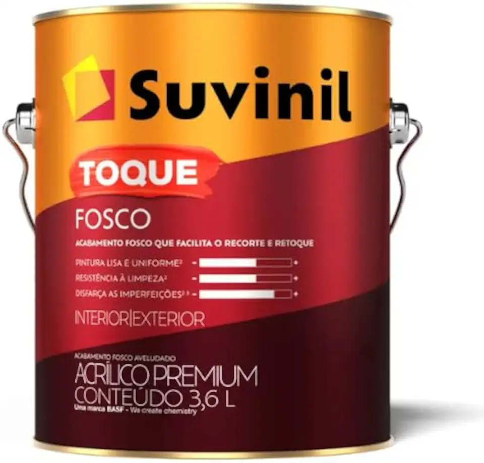 Tinta Acrílica Suvinil Toque Fosco 3,6L Elefante – Acabamento Moderno