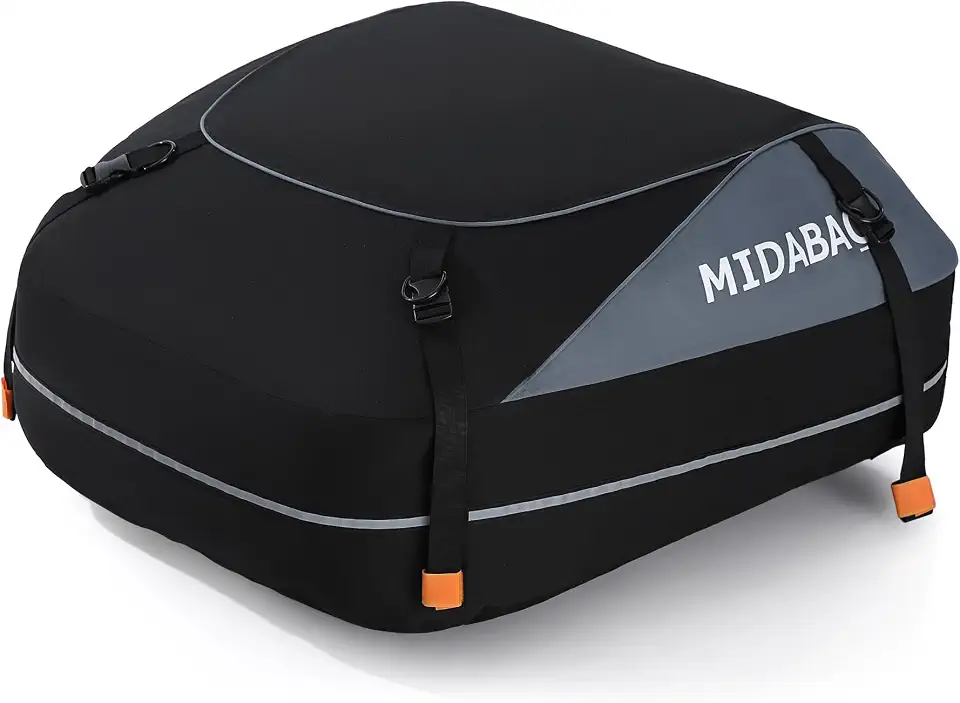 MIDABAO Bagageiro De Teto Impermeável Para Carro - Bolsa De Carga Para Teto De Carro - Zíperes Impermeáveis E Revestidos - Inclui Tapete Antiderrapante - Para Carros Com Ou Sem Racks (340 Litros)