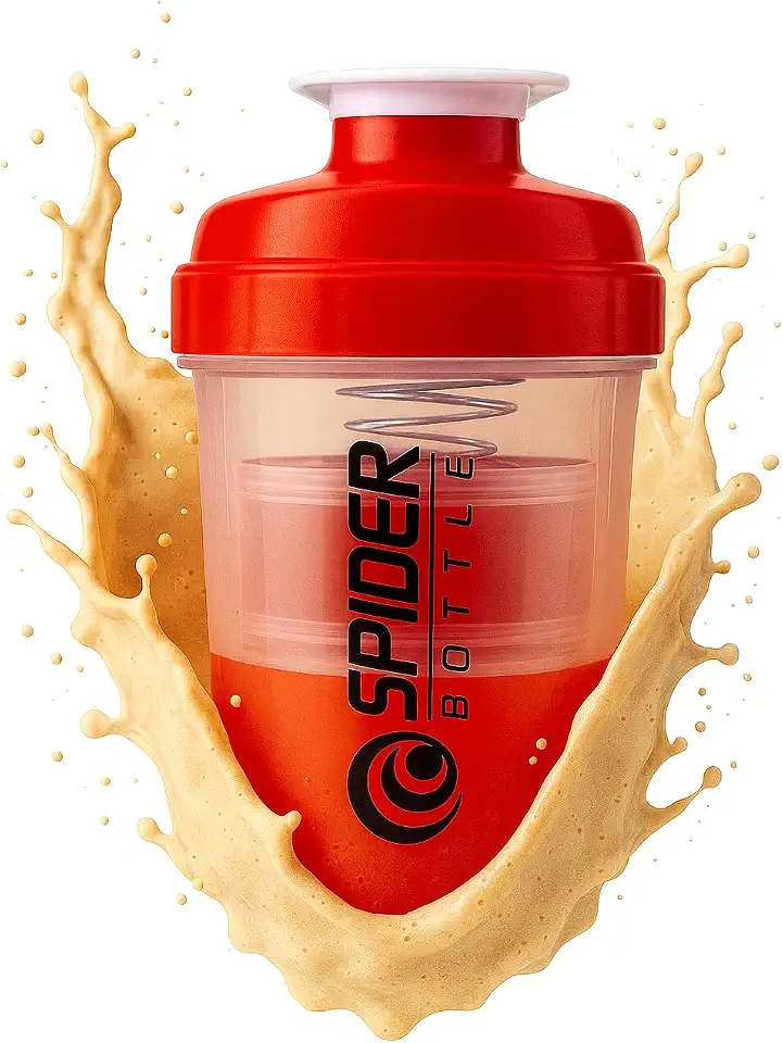 Coqueteleira Shaker 500 mL Premium com Mola Inox Mistura Perfeita, Livre de BPA, Tampa Hermética, Design Antivazamento para Whey, Pré-Treino e Suplementos. (Vermelho)