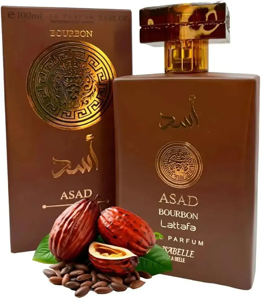 Perfume Arábe Asad Bourbon Isabelle La Belle 100ml, Amadeirado com Notas de Pimenta Rosa, Âmbar e Lavanda