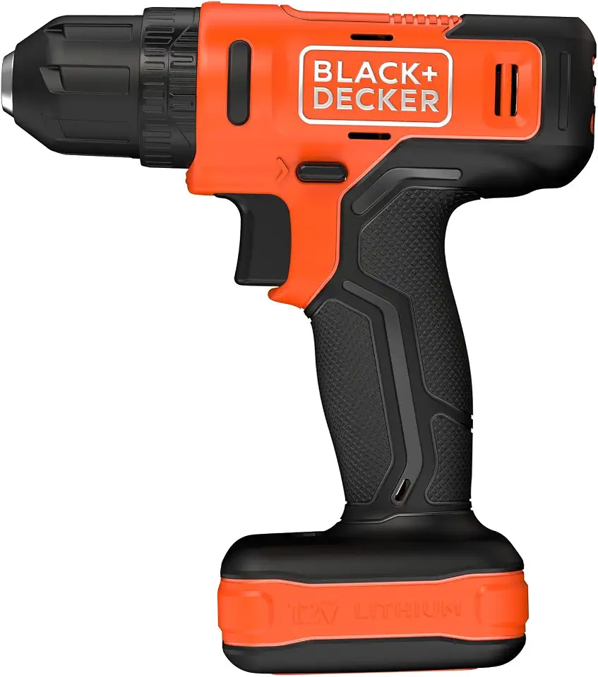 BLACK+DECKER Parafusadeira e Furadeira de Impacto 10mm 12V BCD712VHD com 17 Acessórios