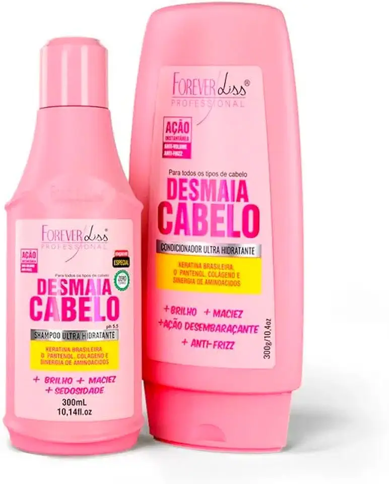Kit Desmaia Cabelo Shampoo E Condicionador Forever Liss