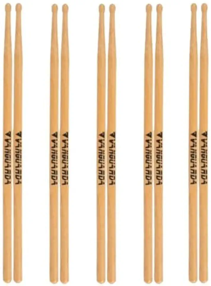 Kit 5 Pares De Baqueta Para Bateria Ponta de Madeira Vanguarda By Spanking