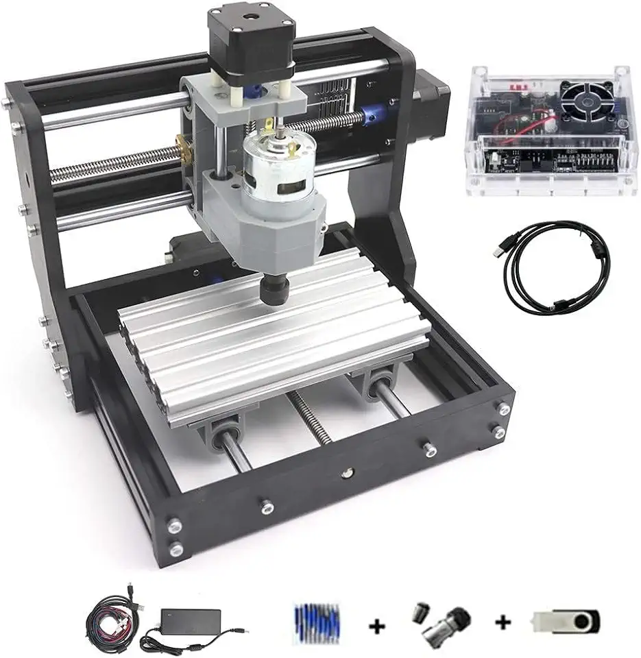 CNCTOPBAOS Kit de mini roteador CNC 1610 PRO, 3 eixos para desktop GRBL controle, máquina de gravação, gravação em acrílico, PVC, PCB, plástico, fresadora de madeira