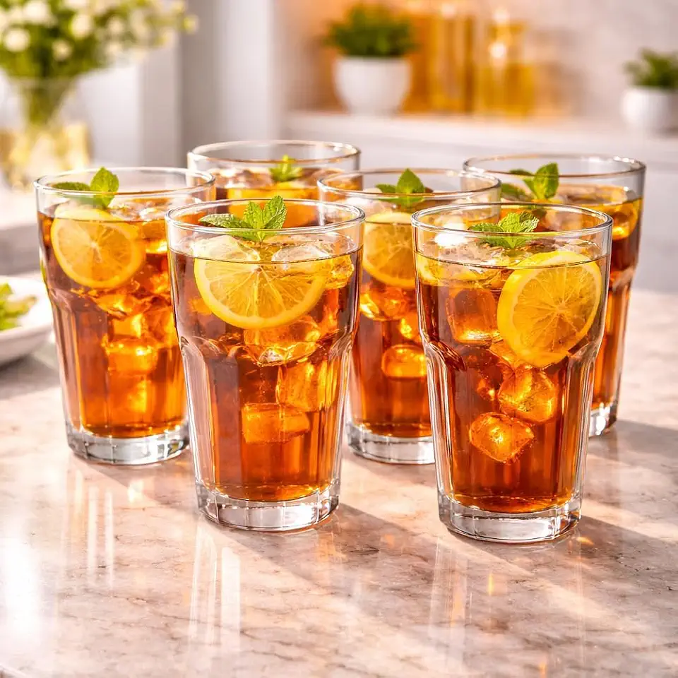 Kit 6 Copos de Vidro 350ml Premium para Água Suco Refrigerante Drinks Design Moderno