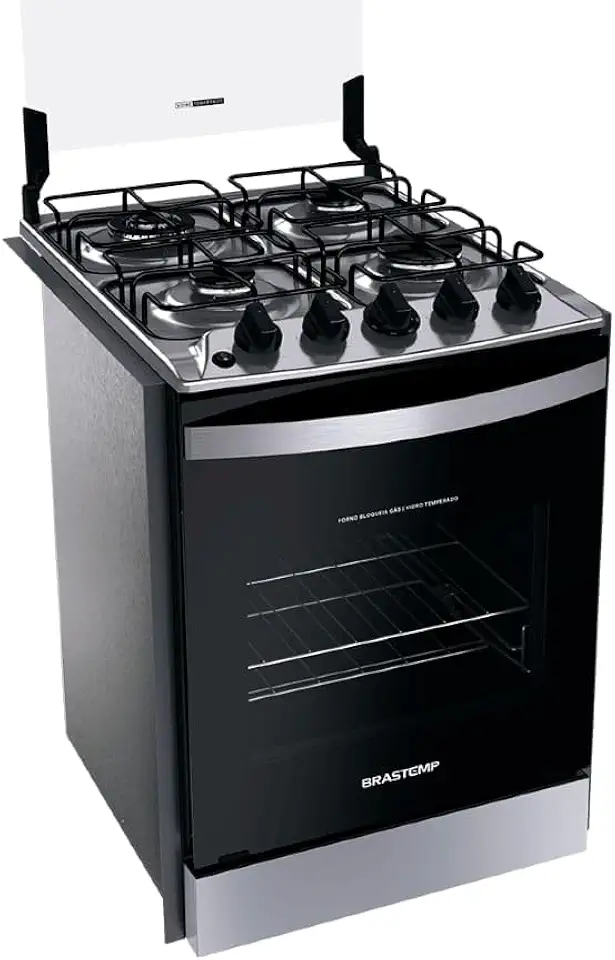 Fogão Brastemp 4 Bocas de embutir Inox com dupla chama e grades individuais - BYO4EBR Bivolt
