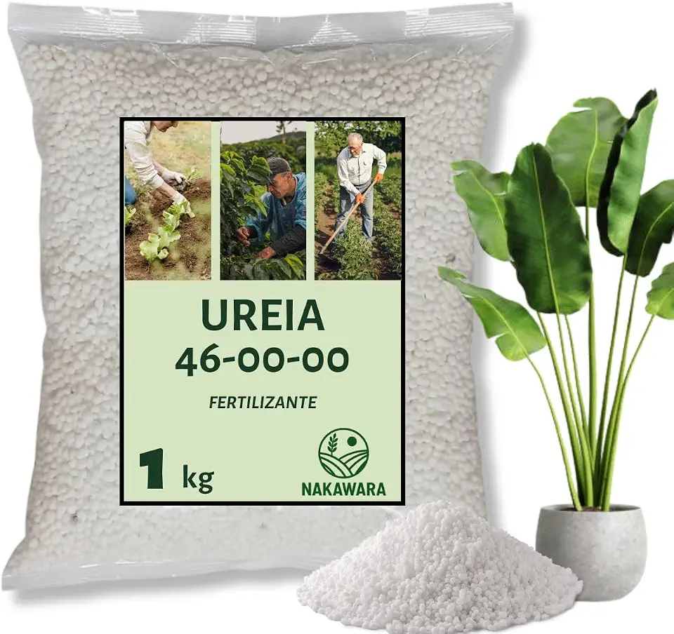 Ureia Granulada 1 Kg Adubo Nitrogenado 46% N para Plantas Horta Grama Jardim Folhagem Crescimento