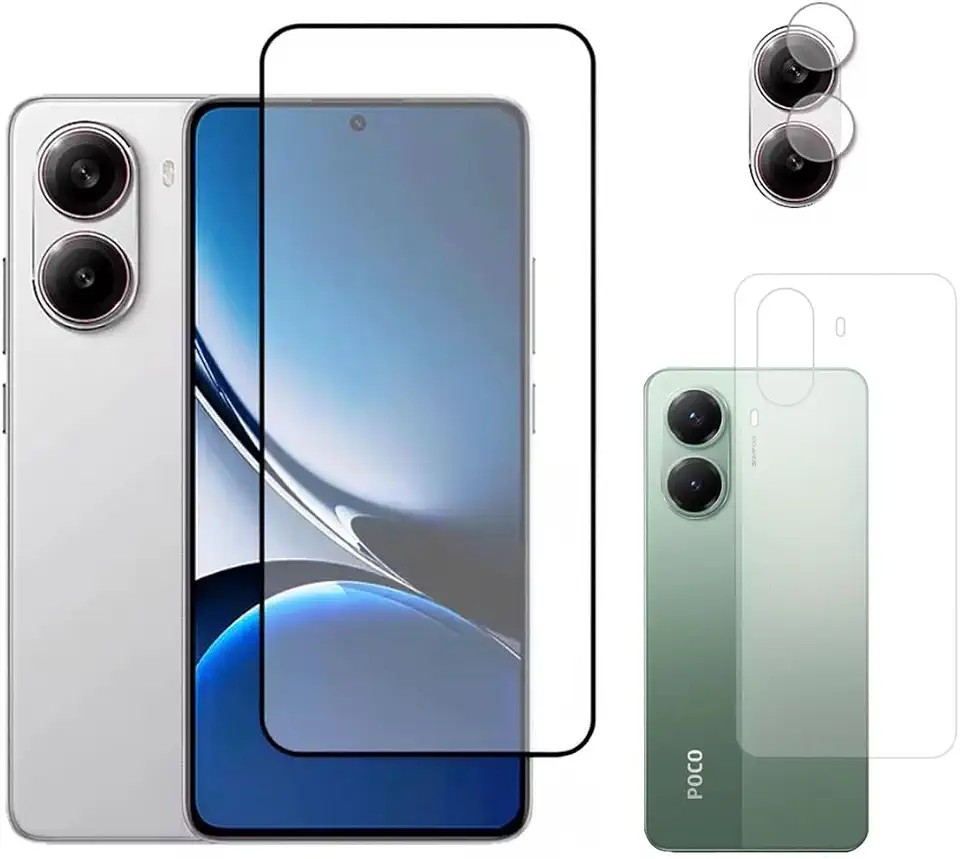 Película 3d 9d para Poco X7 Pro + Película Traseira Hidrogel + Pelicula Proteção Camera