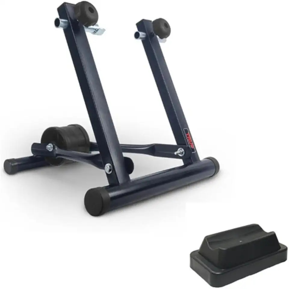 TRUE FIT Rolo De Treino Dobrável Com Suporte Base Niveladora, Preto, Para Bicicleta, Treinamento Indoor