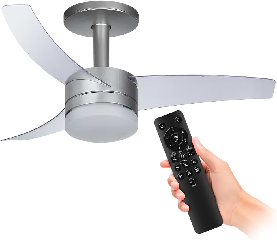 Ventilador de Teto Arno Ultimate Bivolt Prata VX15, 150W, Controle Remoto, 6 Velocidades, 4 Funções e Iluminação para 2 Lâmpadas
