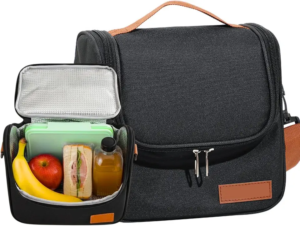 BOLSA TERMICA, MARMITA, PEQUENA, LANCHEIRA, ALÇA OMBRO, TRABALHO, PASSEIO ACADEMIA, PRETA, ESCOLA (Preta)