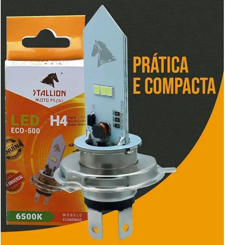 Lampada Led H4 Super Branca Universal Carro Moto Caminhão