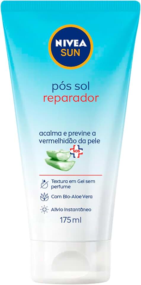 NIVEA SUN Pós Sol Reparador 175ml, Acalma e Previne Vermelhidão, Alívio Imediato, Textura em Gel, Bio Aloe Vera, Cuidado Corporal Pós-Sol