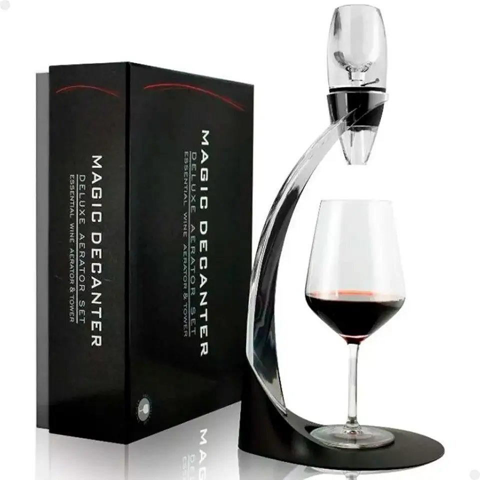 Decantador de Vinho Luxo Magic Decanter Torre Suporte com Aerador Lorben