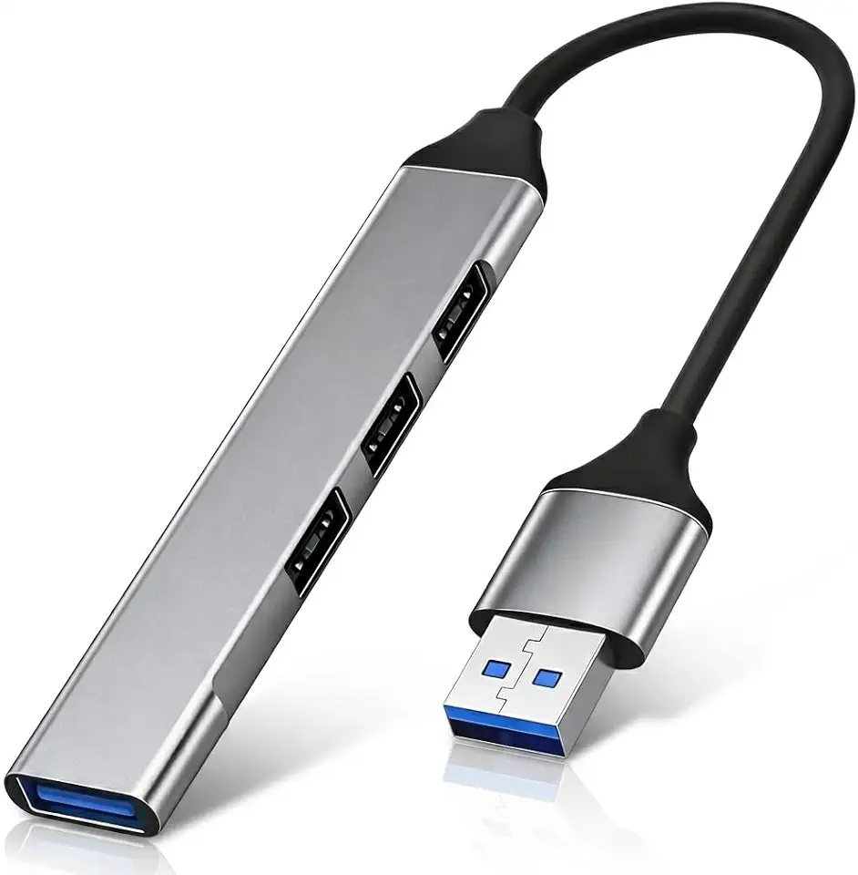 Hub USB 3.0 4 Portas com Alta Velocidade até 5Gbps, Extensor USB-A para Notebook e PC, Adaptador para Teclado, Mouse, HD Externo e Pen Drive Premium