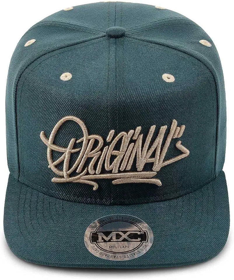Boné Aba Reta Snapback Masculino Unissex, Bordado Alto Relevo, Poliéster, Ajustável, Modelos Diferentes (Verde)
