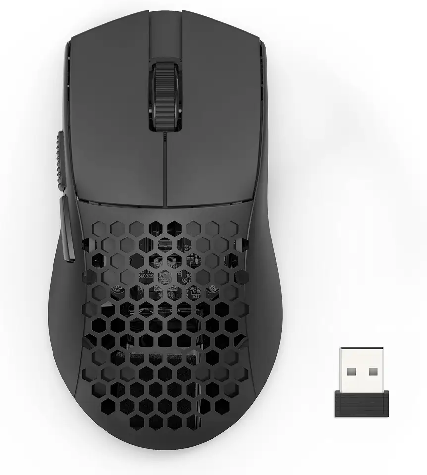 Mouse Gamer Redragon Astrolabe Lite Preto PAW3313 10000 DPI Sem Fio Tri-Mode USB 2.4GHz Bluetooth, USB Tipo-C Estrutura Perfurada Honeycomb 49g Cabo Paracord M725-LIT