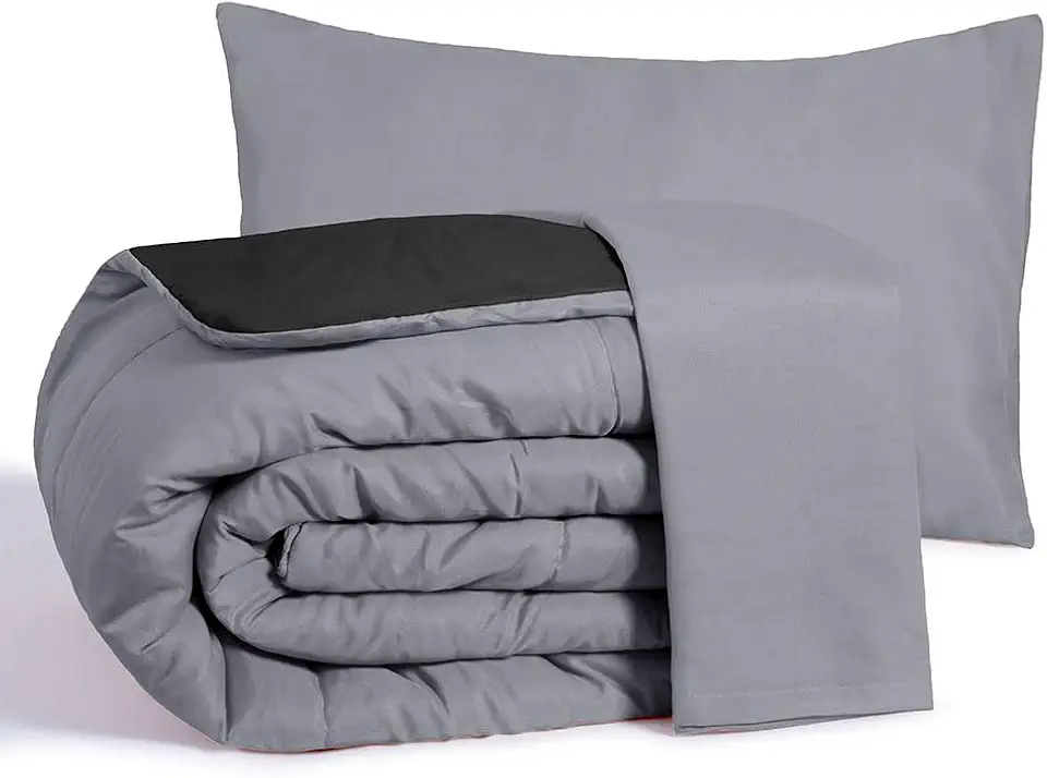 Edredom Casal Queen 3 Peças Margarida - Conforto, Estilo e Maciez para Noites Aconchegantes (Variações) (Preto e Cinza)
