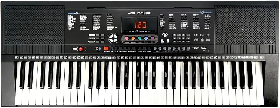 Teclado Musical MXT Profissional com 61 teclas Sensitivas 500 Timbres e Ritmos USB e MIDI