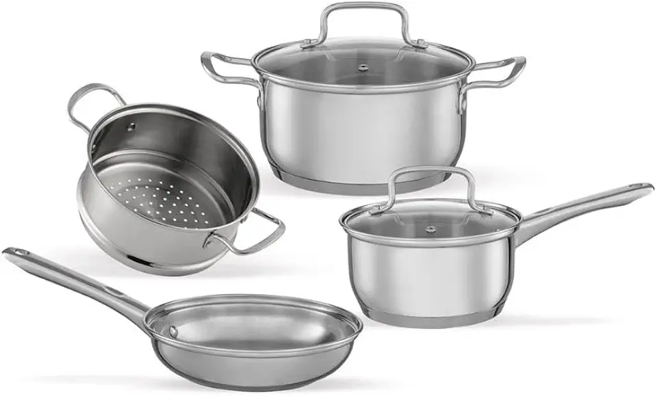 Jogo de Panelas Brinox Aço Inoxidável Fundo Triplo 4 Peças Jasmin com Indução Inox
